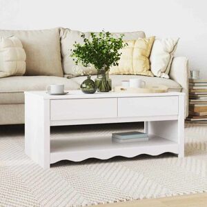 Coffee Table with Drawer White 99 x 55 x 45 cm Solid pine wood Vidaxl Coffee Table with Drawer White 99 x 55 x 45 cm Solid pine wood Vidaxl