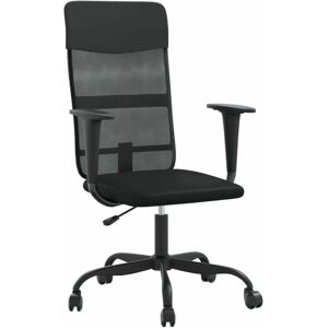 Office Chair Height Adjustable Black Mesh Fabric and Faux Leather vidaXL Office Chair Height Adjustable Black Mesh Fabric and Faux Leather vidaXL