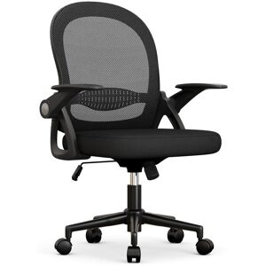 Bigzzia - Office chair Ergonomic desk chair for bedroom - Swivel computer chairs - Mid-Back Mesh Chair with Flip-up Armrests and Lumbar Support Bigzzia - Office chair Ergonomic desk chair for bedroom - Swivel computer chairs - Mid-Back Mesh Chair with Flip-up Armrests and Lumbar Support