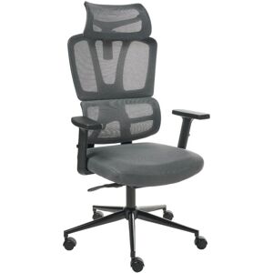Beliani - Office Chair Mesh Swivel Seat Sliding Headrest Adjustment Armrest Up/Down Dark Grey Omega Beliani - Office Chair Mesh Swivel Seat Sliding Headrest Adjustment Armrest Up/Down Dark Grey Omega