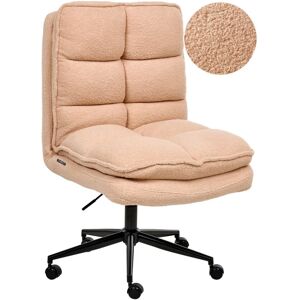 Beliani - Office Desk Chair Seat Adjustment Reclining Thick Padding Boucle Teddy Peach Pink Addison Beliani - Office Desk Chair Seat Adjustment Reclining Thick Padding Boucle Teddy Peach Pink Addison
