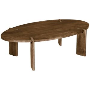 SWEEEK Oval solid mango wood coffee table, Reva, Walnut coloured, 120x65x36 cm SWEEEK Oval solid mango wood coffee table, Reva, Walnut coloured, 120x65x36 cm