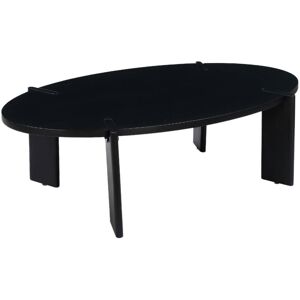 SWEEEK Oval solid mango wood coffee table, Reva, Black, 120x65x36 cm SWEEEK Oval solid mango wood coffee table, Reva, Black, 120x65x36 cm