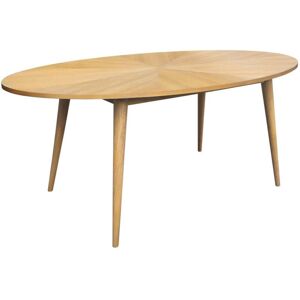 SWEEEK Oval Dining Table in Rubberwood and Oak Veneer – Natural Finish, Seats 6 – L 190 x W 100 x H 75 cm – Diane SWEEEK Oval Dining Table in Rubberwood and Oak Veneer – Natural Finish, Seats 6 – L 190 x W 100 x H 75 cm – Diane