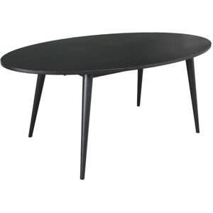 SWEEEK Oval dining table rubber wood and oak veneer 6 places, Diane, Black, 190x100x75 cm SWEEEK Oval dining table rubber wood and oak veneer 6 places, Diane, Black, 190x100x75 cm