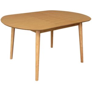 SWEEEK Oval extendable dining table rubberwood and oak veneer 4-6 seats, Natural, 140x100x75 cm - Lisa SWEEEK Oval extendable dining table rubberwood and oak veneer 4-6 seats, Natural, 140x100x75 cm - Lisa