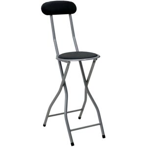 Black Padded Folding High Chair Breakfast Kitchen Bar Stool Seat - Oypla Black Padded Folding High Chair Breakfast Kitchen Bar Stool Seat - Oypla