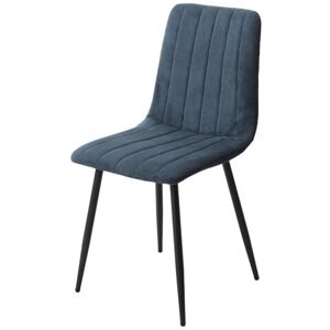HOME SOURCE Straight Stitch Cord Dining Chair with Tapered Legs (Set of 2) - Metal - L54 x W44 x H88 cm - Blue/Black - Flat Packed HOME SOURCE Straight Stitch Cord Dining Chair with Tapered Legs (Set of 2) - Metal - L54 x W44 x H88 cm - Blue/Black - Flat Packed