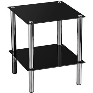 Premier Housewares - 2 Tier Black Glass End Table Premier Housewares - 2 Tier Black Glass End Table