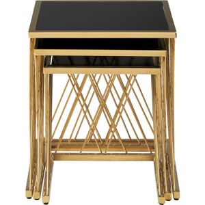 Premier Housewares - Interiors by Premier Verstile Set Of 3 Nesting Tables, Contemporary Design Side Tables, Elegant And Functional Square Tables Premier Housewares - Interiors by Premier Verstile Set Of 3 Nesting Tables, Contemporary Design Side Tables, Elegant And Functional Square Tables