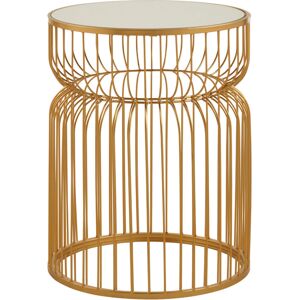 Premier Housewares - Avantis Gold Metal Wireframe Round Side Table Premier Housewares - Avantis Gold Metal Wireframe Round Side Table