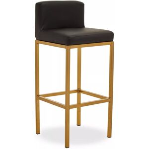 Premier Housewares Black PU and Gold Finish Bar Chair - Bar Chair Premier Housewares Black PU and Gold Finish Bar Chair - Bar Chair