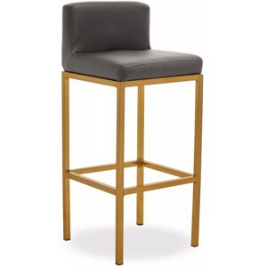 Premier Housewares Baina Dark Grey Gold Finish Bar Chair - Bar Chair Premier Housewares Baina Dark Grey Gold Finish Bar Chair - Bar Chair