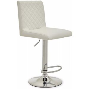 Premier Housewares Baina White And Chrome Bar Stool With Round Base Premier Housewares Baina White And Chrome Bar Stool With Round Base