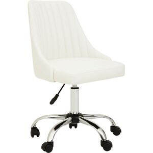 Premier Housewares - Brent Off-White Leather Effect Home Office Chair Premier Housewares - Brent Off-White Leather Effect Home Office Chair