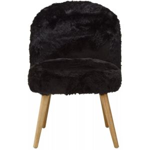 Premier Housewares - Interiors by Premier Black Fur Effect Chair, Backrest Indoor Chair, Easy to Clean Small Lounge Chair Premier Housewares - Interiors by Premier Black Fur Effect Chair, Backrest Indoor Chair, Easy to Clean Small Lounge Chair