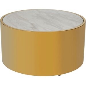 Premier Housewares - Interiors by Premier Luxury Round White Coffee Table, Marble Coffee Table, White & Gold Coffee table, Contemporary Cocktail table Premier Housewares - Interiors by Premier Luxury Round White Coffee Table, Marble Coffee Table, White & Gold Coffee table, Contemporary Cocktail table