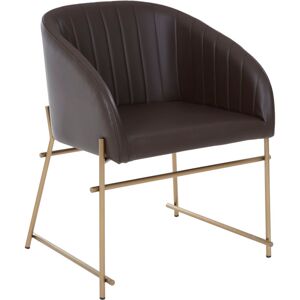 Premier Housewares - Interiors by Premier Brown Faux Leather Armchair, Modern Dining Chair, Luxe Dining Room Accent Chair, Comfortable Dining Chair Premier Housewares - Interiors by Premier Brown Faux Leather Armchair, Modern Dining Chair, Luxe Dining Room Accent Chair, Comfortable Dining Chair