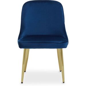 Premier Housewares - Interiors by Premier Luxe Midnight Velvet Dining Chair, Mid-Century Modern Blue Velvet Dining Chairs, Comfortable Dining Chair Premier Housewares - Interiors by Premier Luxe Midnight Velvet Dining Chair, Mid-Century Modern Blue Velvet Dining Chairs, Comfortable Dining Chair