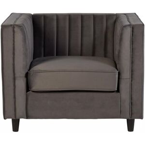 Premier Housewares Grey Velvet Chair - Chair Premier Housewares Grey Velvet Chair - Chair