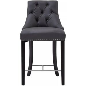 Premier Housewares - Interiors by Premier Park Grey Faux Leather Bar Chair, Backrest Breakfast Bar Chair, Footrest Living Bar Chair Kitchen Premier Housewares - Interiors by Premier Park Grey Faux Leather Bar Chair, Backrest Breakfast Bar Chair, Footrest Living Bar Chair Kitchen