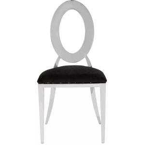 Premier Housewares Silver Frame Stackable Black Velvet Dining Chair - Dining Chair Premier Housewares Silver Frame Stackable Black Velvet Dining Chair - Dining Chair