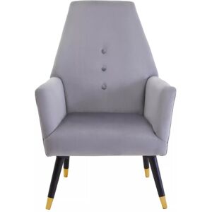 Premier Housewares - Interior by Premier Grey Velvet Button Chair, Highback Velvet Buttoned Chair, Long-lasting Velvet Button Dining Chair Premier Housewares - Interior by Premier Grey Velvet Button Chair, Highback Velvet Buttoned Chair, Long-lasting Velvet Button Dining Chair