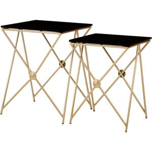San Jose Set of 2 Side Tables - Black and Gold San Jose Set of 2 Side Tables - Black and Gold