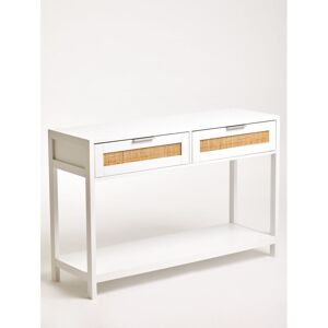 Premier Housewares - Interiors by Premier Rustic White Wood Console Table, Ample Space Hallway Table, Eaisly Maintained Console Table With Drawers Premier Housewares - Interiors by Premier Rustic White Wood Console Table, Ample Space Hallway Table, Eaisly Maintained Console Table With Drawers