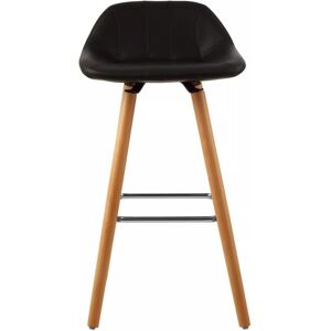 Premier Housewares Black Faux Leather Beechwood Bar Stool - Bar Stool Premier Housewares Black Faux Leather Beechwood Bar Stool - Bar Stool