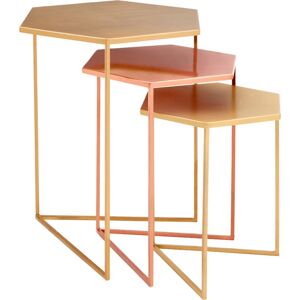 Sidari Nest of 3 Tables - Brass, Gold & Bronze - Tables Sidari Nest of 3 Tables - Brass, Gold & Bronze - Tables
