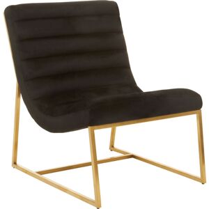 Premier Housewares - Interiors by Premier Black Velvet Cocktail Chair, Curved Accent Chair, Gold Steel Frame Velvet Upholstered Chair for Living Room Premier Housewares - Interiors by Premier Black Velvet Cocktail Chair, Curved Accent Chair, Gold Steel Frame Velvet Upholstered Chair for Living Room