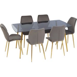 Premier Housewares - Interiors By Premier Contemporary Grey Rectangular Dining Set, Space Saving Design Dining Set, Durable Small Dining Set For House Premier Housewares - Interiors By Premier Contemporary Grey Rectangular Dining Set, Space Saving Design Dining Set, Durable Small Dining Set For House