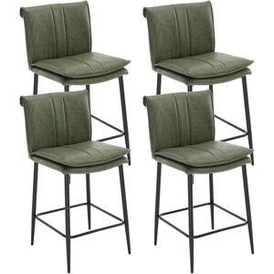 WAHSON OFFICE CHAIRS Bar Stools Set of 4 in pu Leather Upholstered Modern Counter Chairs with Backrest for Kitchen Home Bar Restaurant, Green, Wahson WAHSON OFFICE CHAIRS Bar Stools Set of 4 in pu Leather Upholstered Modern Counter Chairs with Backrest for Kitchen Home Bar Restaurant, Green, Wahson