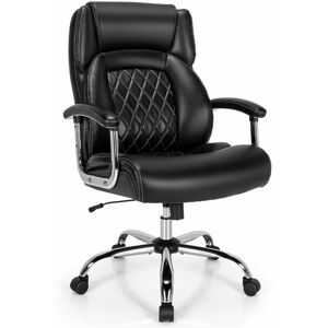 Costway - pu Leather Office Chair Padded Modern Executive Chair Ergonomic Computer Desk Costway - pu Leather Office Chair Padded Modern Executive Chair Ergonomic Computer Desk