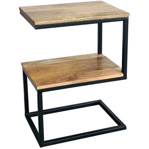 Ravi Iron Base ' S ' Shape Side Table - Mango Wood - L30 x W45 x H60 cm - Mango Light Finish Ravi Iron Base ' S ' Shape Side Table - Mango Wood - L30 x W45 x H60 cm - Mango Light Finish
