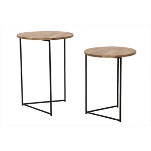 Ravi Large Stool - Mango Wood/Iron - L43 x W43 x H58 cm - Light Finish Ravi Large Stool - Mango Wood/Iron - L43 x W43 x H58 cm - Light Finish
