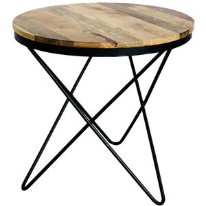 Ravi Star Leg Round Side Table - Mango Wood/Iron - L51 x W51 x H50 cm - Mango Light Finish Ravi Star Leg Round Side Table - Mango Wood/Iron - L51 x W51 x H50 cm - Mango Light Finish