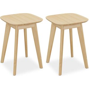 Relaxdays bamboo stools, 2 seaters, for kitchen, hallway & bathroom, HxWxD: 45.5 x 33 x 33 cm, plant stands, natural Relaxdays bamboo stools, 2 seaters, for kitchen, hallway & bathroom, HxWxD: 45.5 x 33 x 33 cm, plant stands, natural