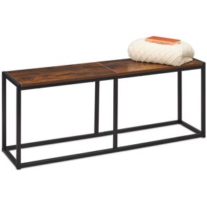 Relaxdays bench, dining bench, living room & hallway, HxWxD: 47x120x30 cm, kitchen bench, metal, industrial/dark brown Relaxdays bench, dining bench, living room & hallway, HxWxD: 47x120x30 cm, kitchen bench, metal, industrial/dark brown