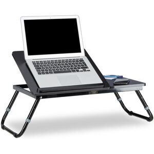 Relaxdays - 2x Folding Laptop Table, 40 x 75 x 35 cm, Bed Tray, with Reading Stand, Foldable, Adjustable Height, Black Relaxdays - 2x Folding Laptop Table, 40 x 75 x 35 cm, Bed Tray, with Reading Stand, Foldable, Adjustable Height, Black