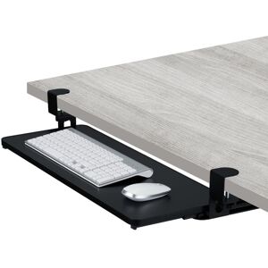 Relaxdays - Keyboard Tray, 65 x 24 cm, Pull-Out, with Clamps, Ergonomic, Extender, Under Desk Drawer, Modern, Black Relaxdays - Keyboard Tray, 65 x 24 cm, Pull-Out, with Clamps, Ergonomic, Extender, Under Desk Drawer, Modern, Black