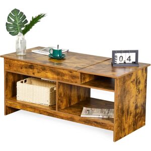 Relaxdays lift-top coffee table, HWD: 50x110x50 cm, living room table with storage, extra shelf, brown Relaxdays lift-top coffee table, HWD: 50x110x50 cm, living room table with storage, extra shelf, brown