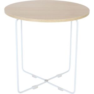 Relaxdays side table, HxWxD: 40 x 40 x 40 cm, Scandinavian design, MDF & metal, round coffee table, natural/white Relaxdays side table, HxWxD: 40 x 40 x 40 cm, Scandinavian design, MDF & metal, round coffee table, natural/white