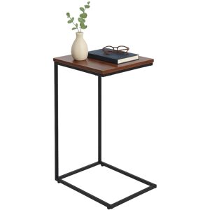Relaxdays side table, HxWxD: 61x45x30 cm, MDF, metal, C-shape, sofa table for sliding under, industrial, brown/black Relaxdays side table, HxWxD: 61x45x30 cm, MDF, metal, C-shape, sofa table for sliding under, industrial, brown/black