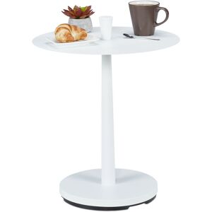 Relaxdays - Small Coffee Table, Round Storage Sidetable, HxD: 48.5x40 cm, Metal & mdf, Occasional Table, Decorative, White Relaxdays - Small Coffee Table, Round Storage Sidetable, HxD: 48.5x40 cm, Metal & mdf, Occasional Table, Decorative, White