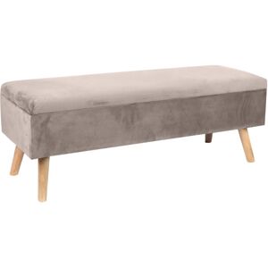 Relaxdays velvet bench, storage, HxWxD: 40 x 110 x 40 cm, wooden legs, upholstered trunk bench, bedroom, hallway, cream Relaxdays velvet bench, storage, HxWxD: 40 x 110 x 40 cm, wooden legs, upholstered trunk bench, bedroom, hallway, cream