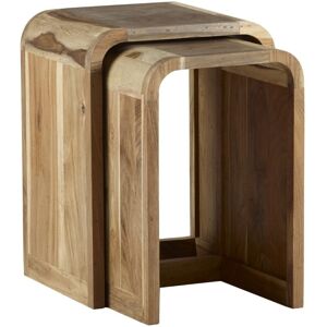 Verty Furniture - Aspen Nest of 2 Tables - Metal/Wood - L35 x W40 x H55 cm Verty Furniture - Aspen Nest of 2 Tables - Metal/Wood - L35 x W40 x H55 cm