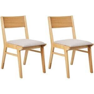 Beliani - Retro Traditional Set of 2 Dining Chairs Armless Grey Fabric Seat Light Solid Wood Frame Enola Beliani - Retro Traditional Set of 2 Dining Chairs Armless Grey Fabric Seat Light Solid Wood Frame Enola