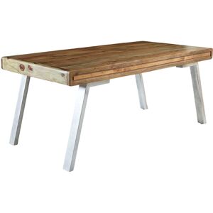 Verty Furniture - Retro Wood & Metal Large Dining Table - Two-Tone Verty Furniture - Retro Wood & Metal Large Dining Table - Two-Tone